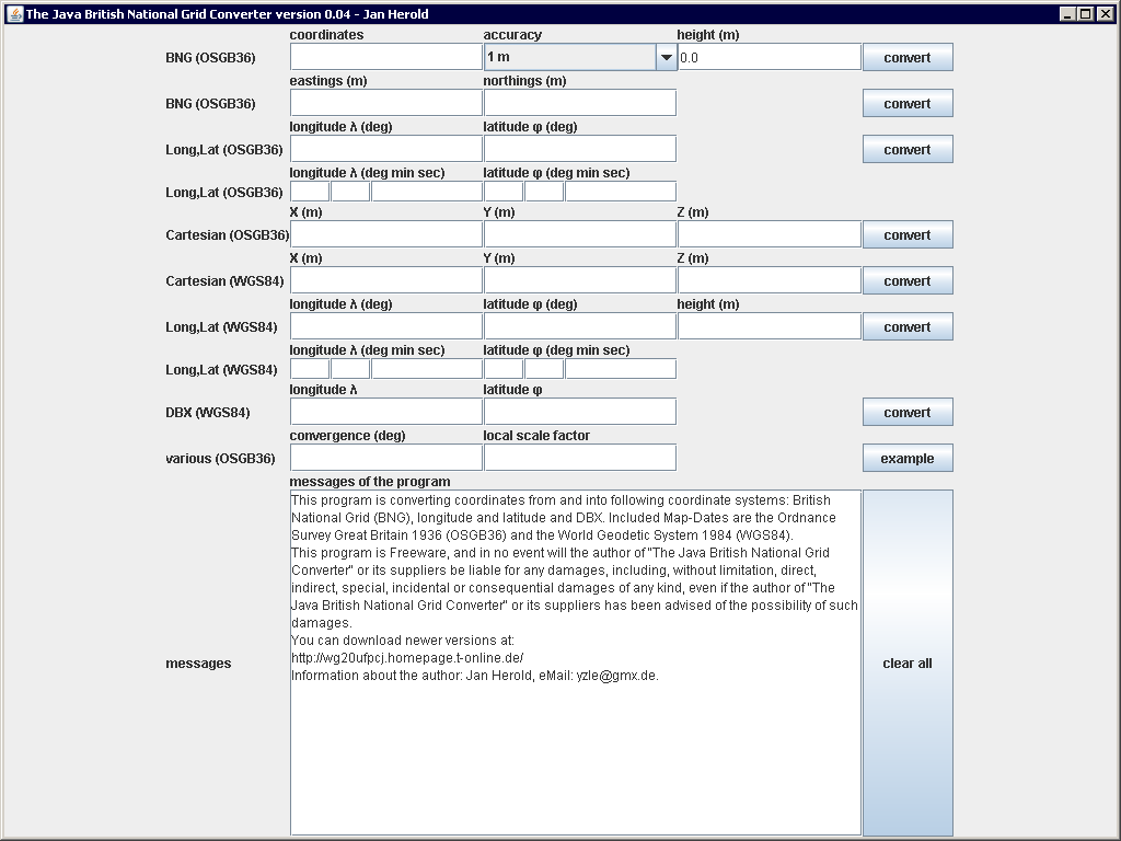 The Java British National Grid Converter