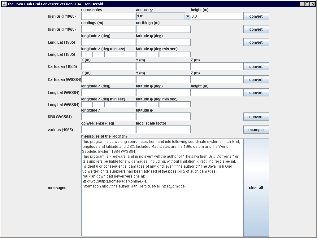 The Java Irish Grid Converter